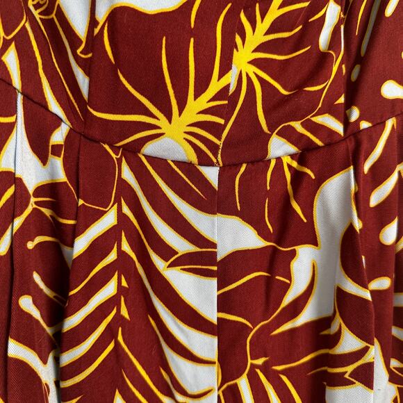 H&M Conscious Red Blue Floral Strapless Sweetheart Neckline Zip Jumpsuit Size 2 - Picture 7 of 13